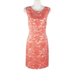 Kay Unger Coral Lace Dress